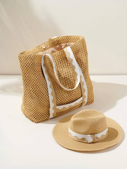 Antigua Tote & Hat Set, Sand