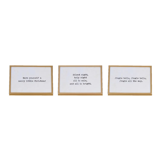 Metal & Glass Frame w/ Easel & Saying, Gold Finish