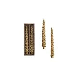 10"H Unscented Tree Shaped Taper, Gold
