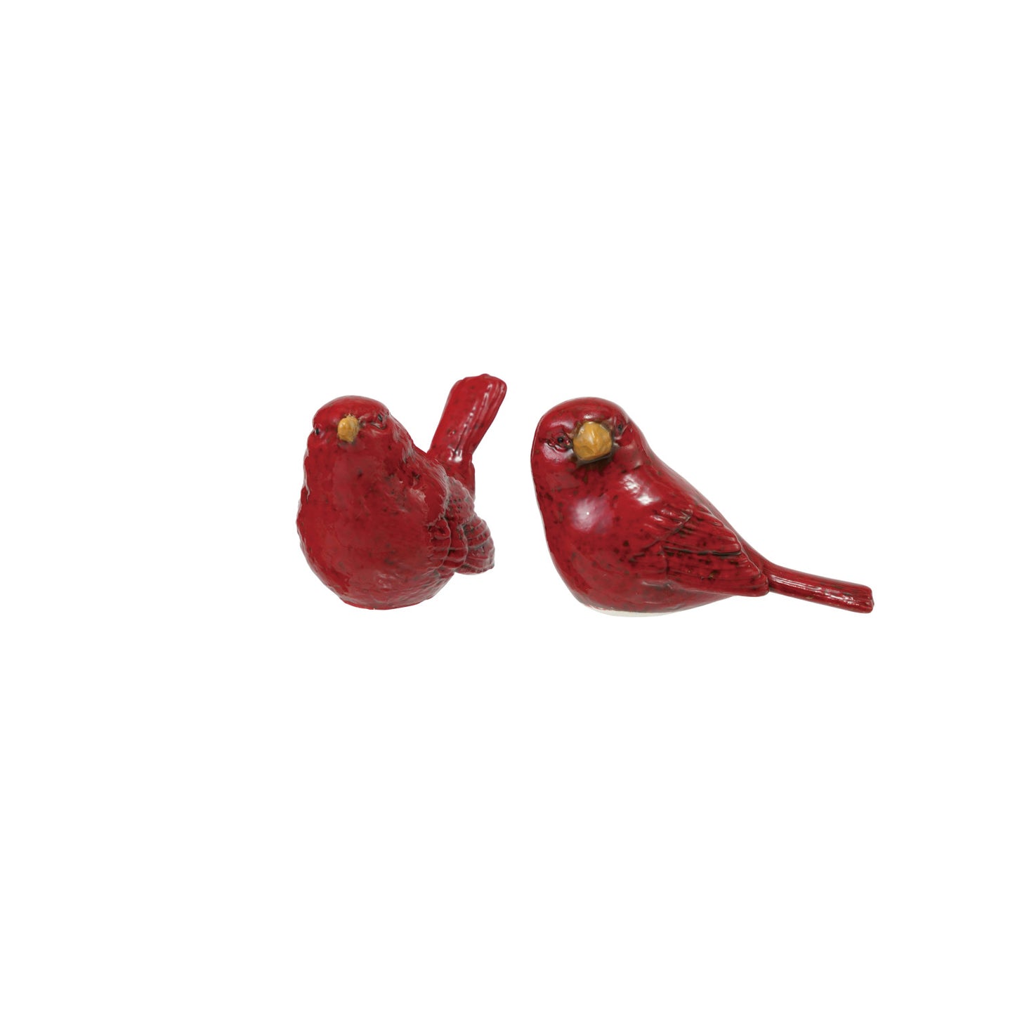 Hand-Painted Embossed Ceramic Red Bird