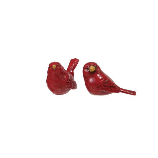 Hand-Painted Embossed Ceramic Red Bird